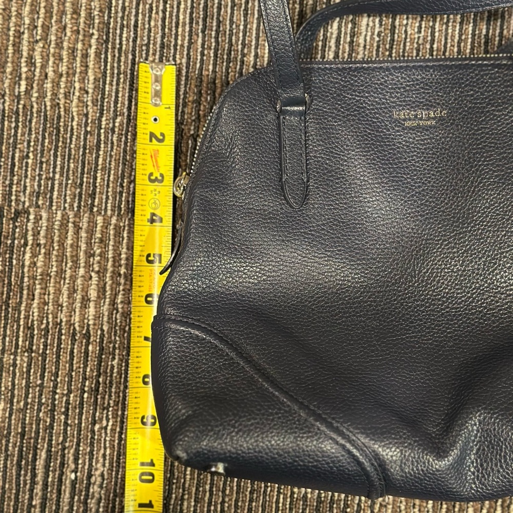 Kate Spade Carolyn Navy Blue Pebbled Leather Shoulder Bag Purse - Picture 14 of 15